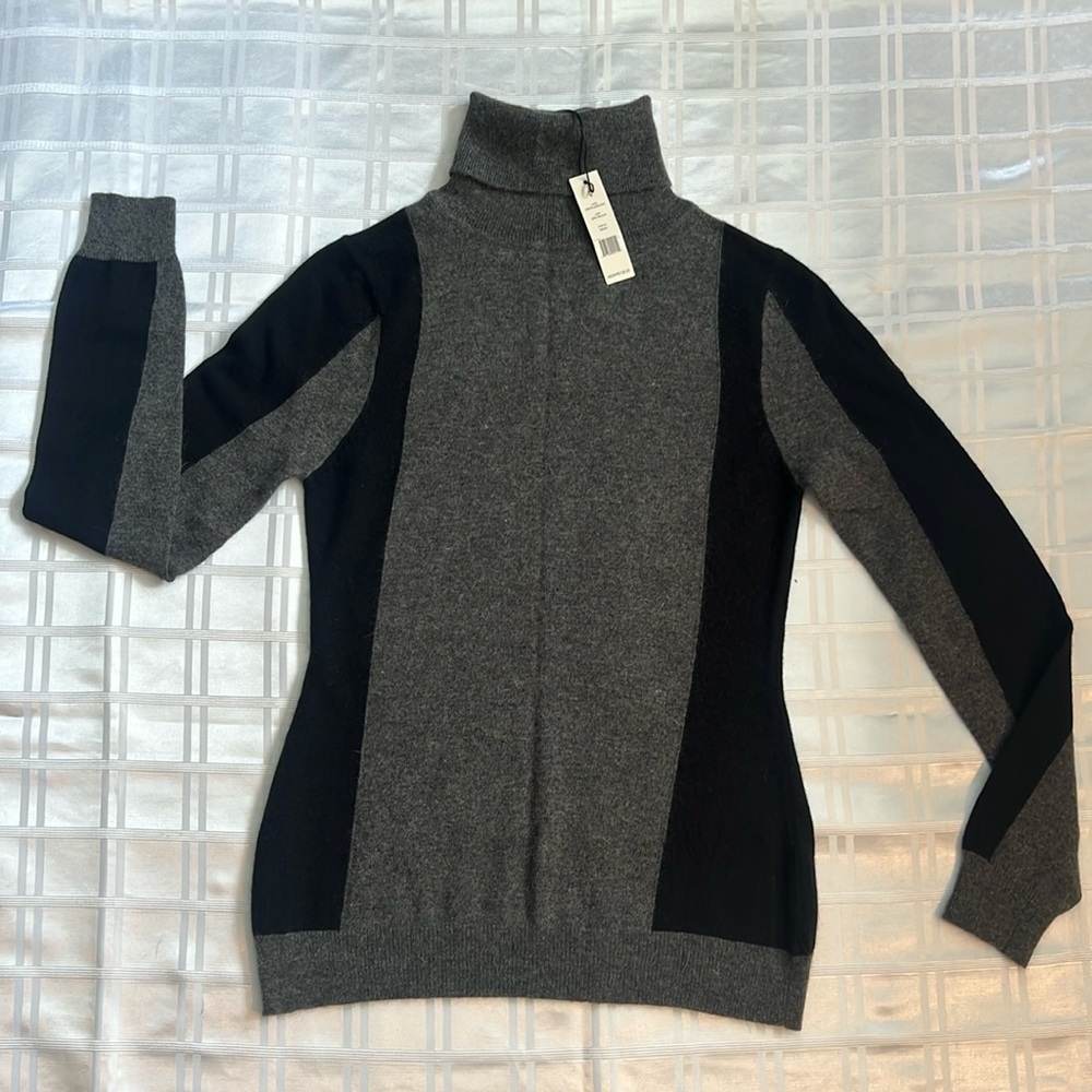 Brand new with tags angora blend sweater, gray black Nikita 118 by Walter Baker